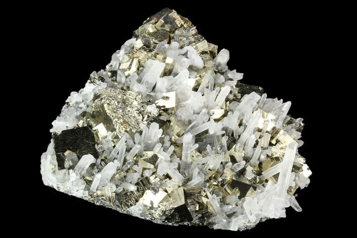 Cubic Pyrite and Quartz Association - Peru #120125